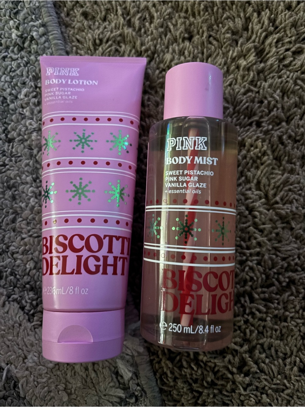 PINK Victoria's Secret Biscotti Delight Pink Body Lotion & Body Mist Set